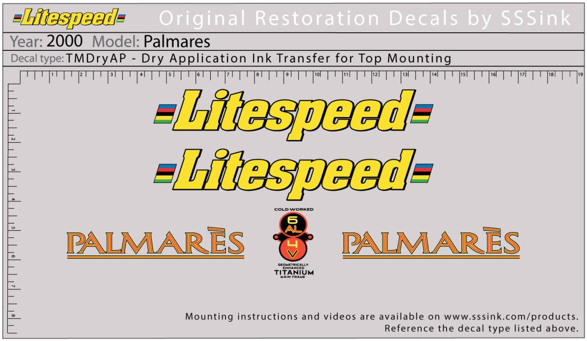 rennrad lakes elite 2000 Palmares Decal Set – Litespeed Bicycles Size:Jeans size 34 klapprad dahon kaufen 20