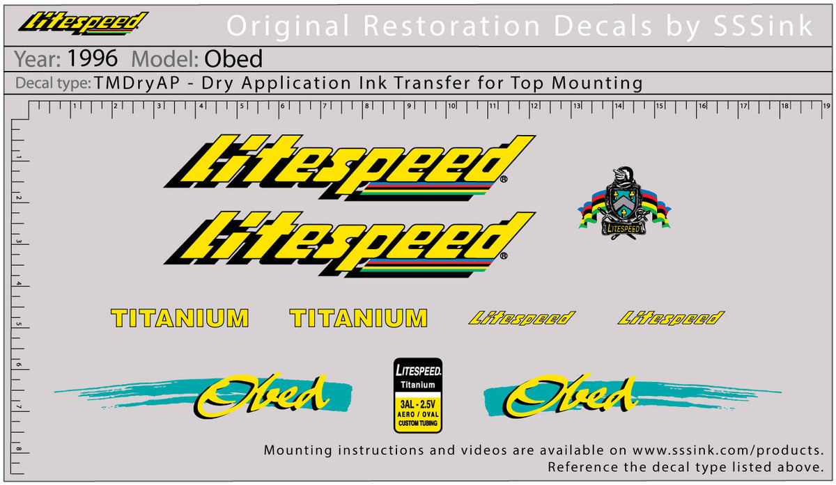 1996 OBED DECALS