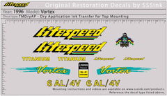 Titanium 1996 VORTEX DECALS - Litespeed Bicycles