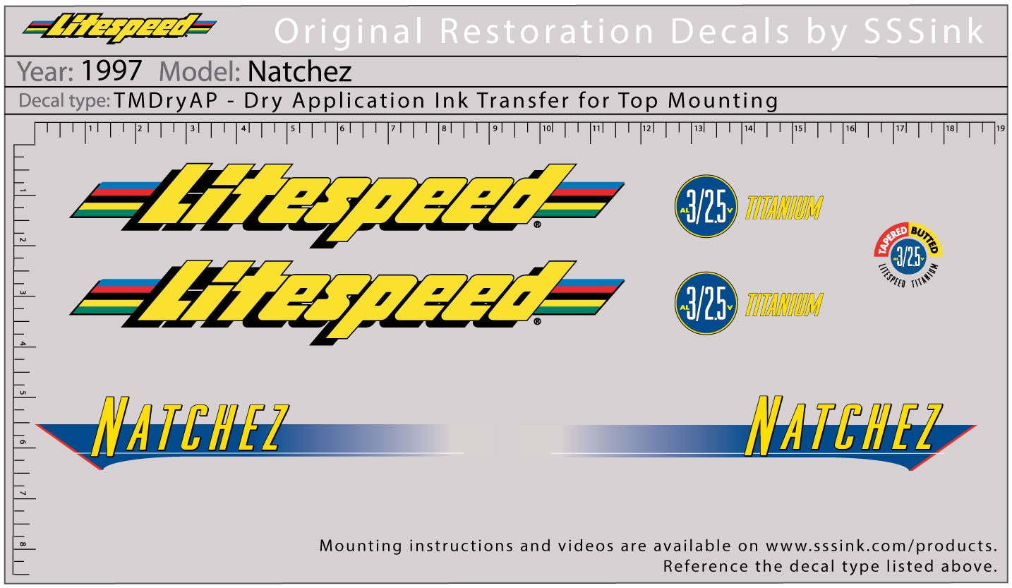 1997 Natchez Decal Set