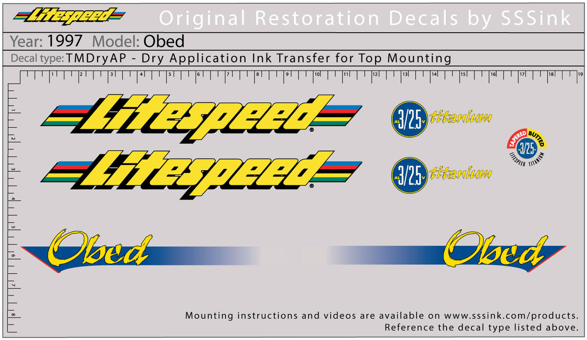 1997 Obed Decal Set