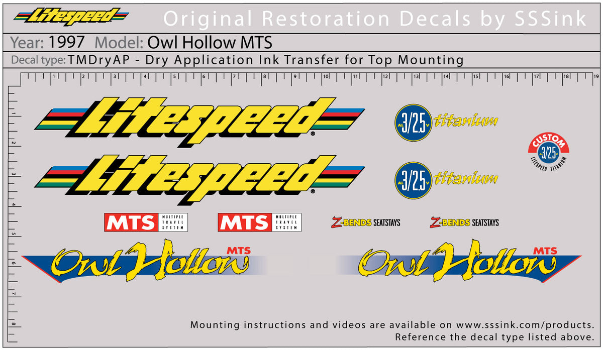 1997 Owl Hollow MTS Decal Set