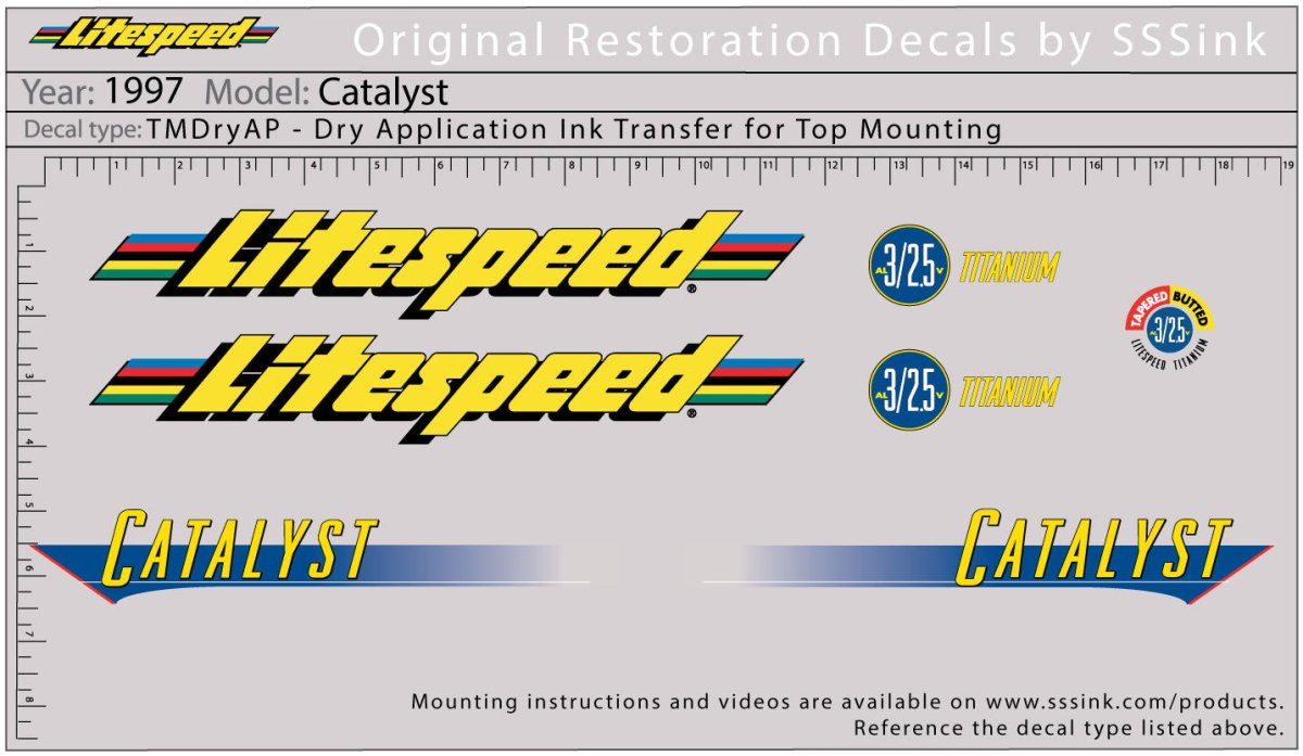Titanium 1997 Catalyst Decal Set - Litespeed Bicycles