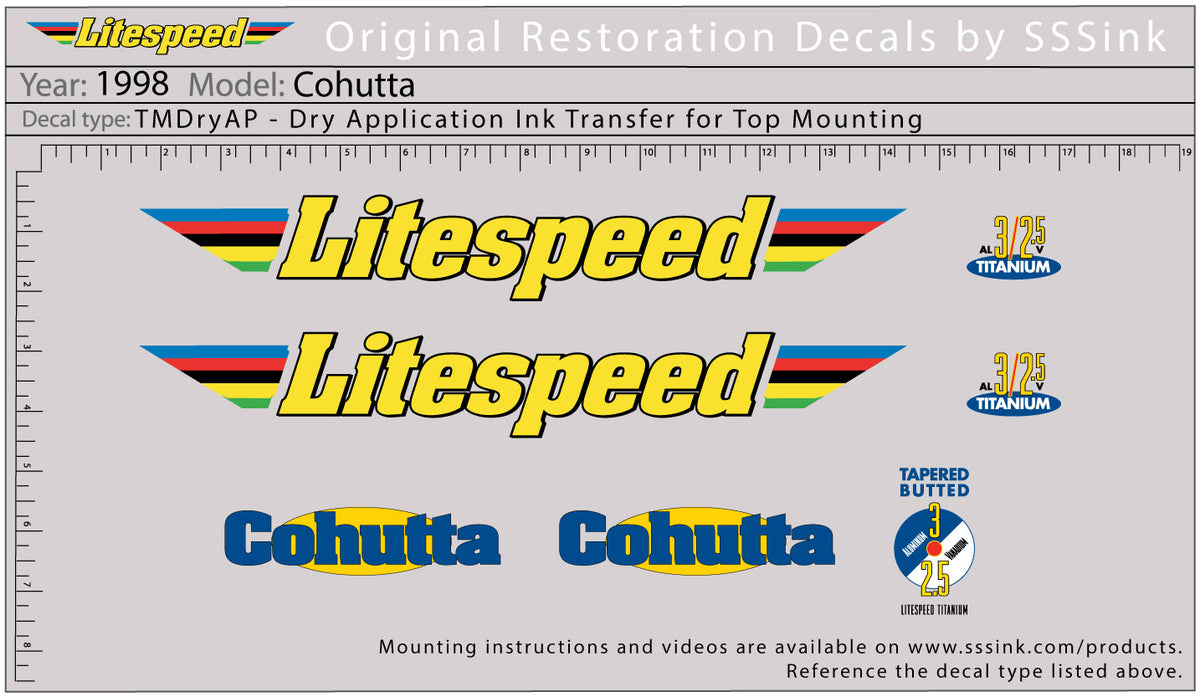 1998 Cohutta Decal Set