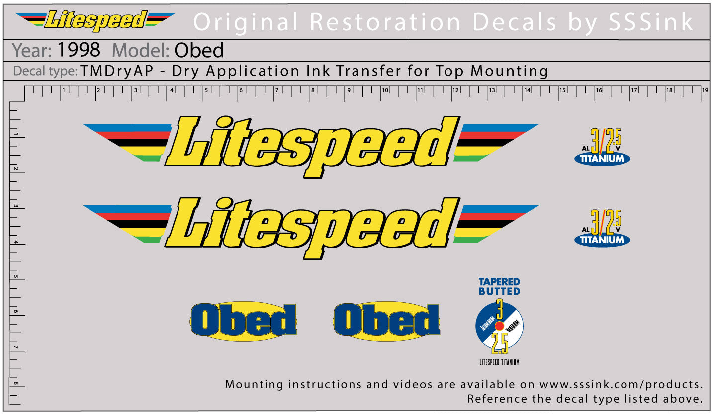1998 Obed Decal Set