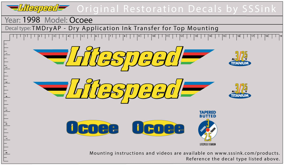 1998 Ocoee Decal Set
