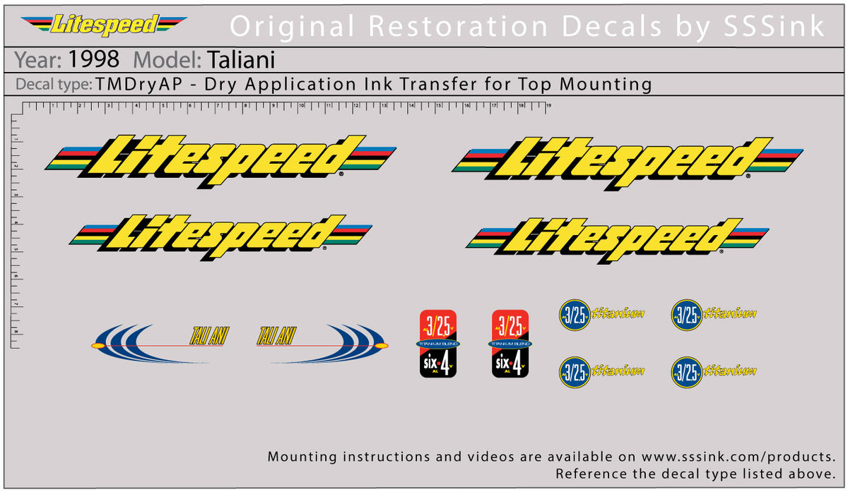 1998 Taliani Decal Set
