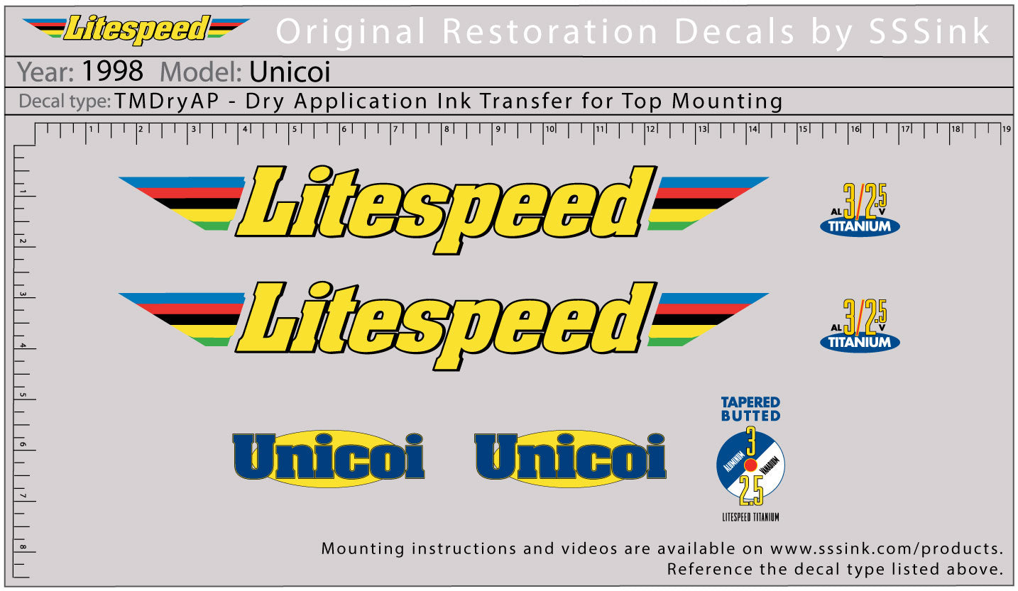 1998 Unicoi Decal Set