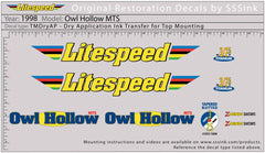Titanium 1998 Owl Hollow MTS Decal Set - Litespeed Bicycles