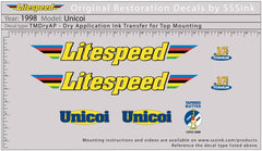 Titanium 1998 Unicoi Decal Set - Litespeed Bicycles