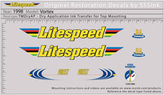 Titanium 1998 Vortex Decal Set - Litespeed Bicycles