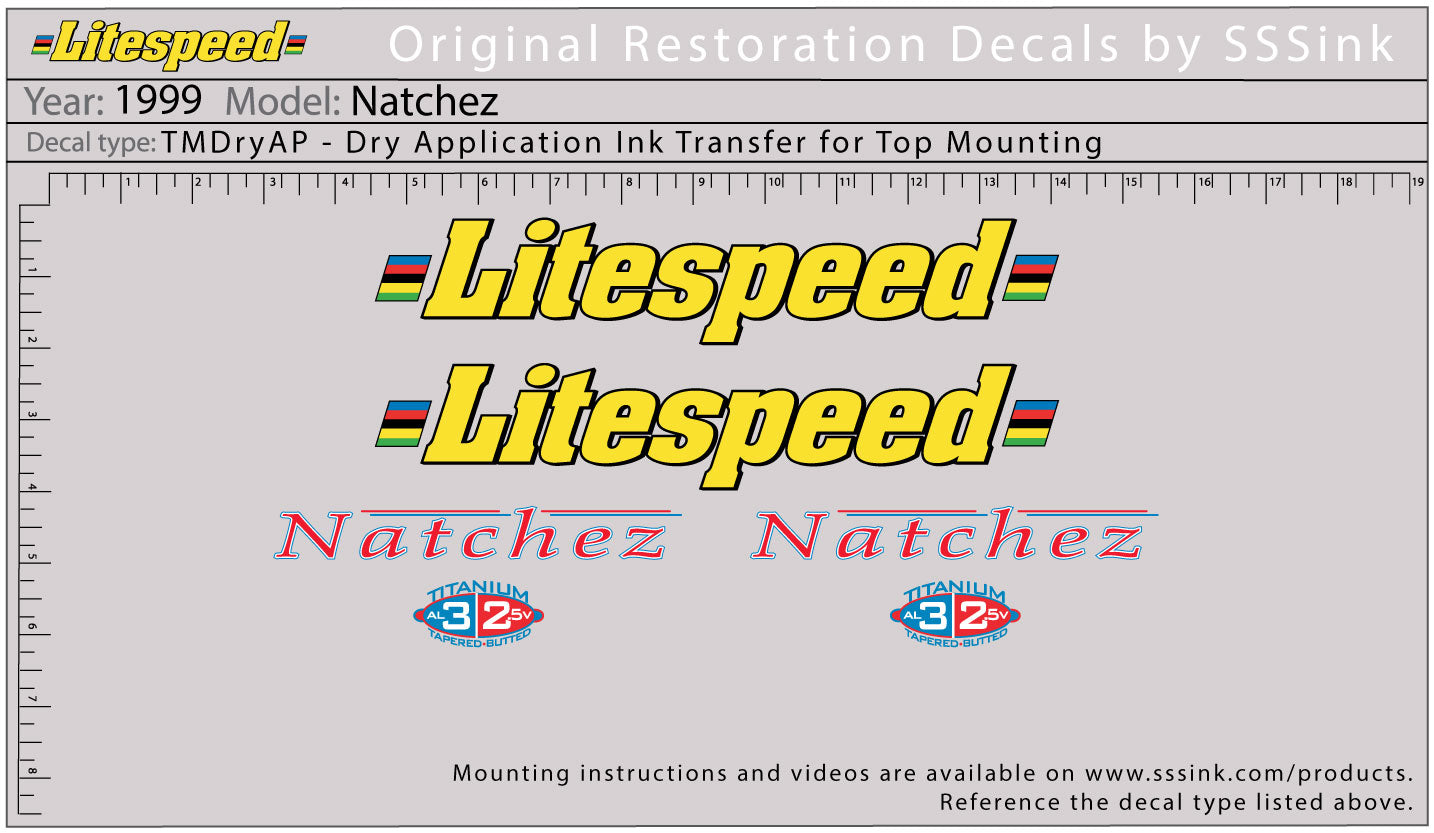 1999 Natchez Decal Set