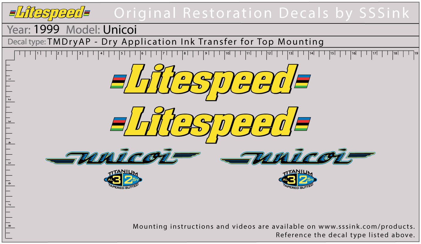 1999 Unicoi Decal Set