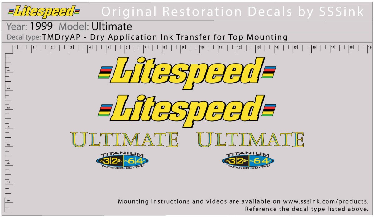 Titanium 1999 Ultimate Decal Set - Litespeed Bicycles