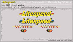Titanium 1999 Vortex Decal Set - Litespeed Bicycles