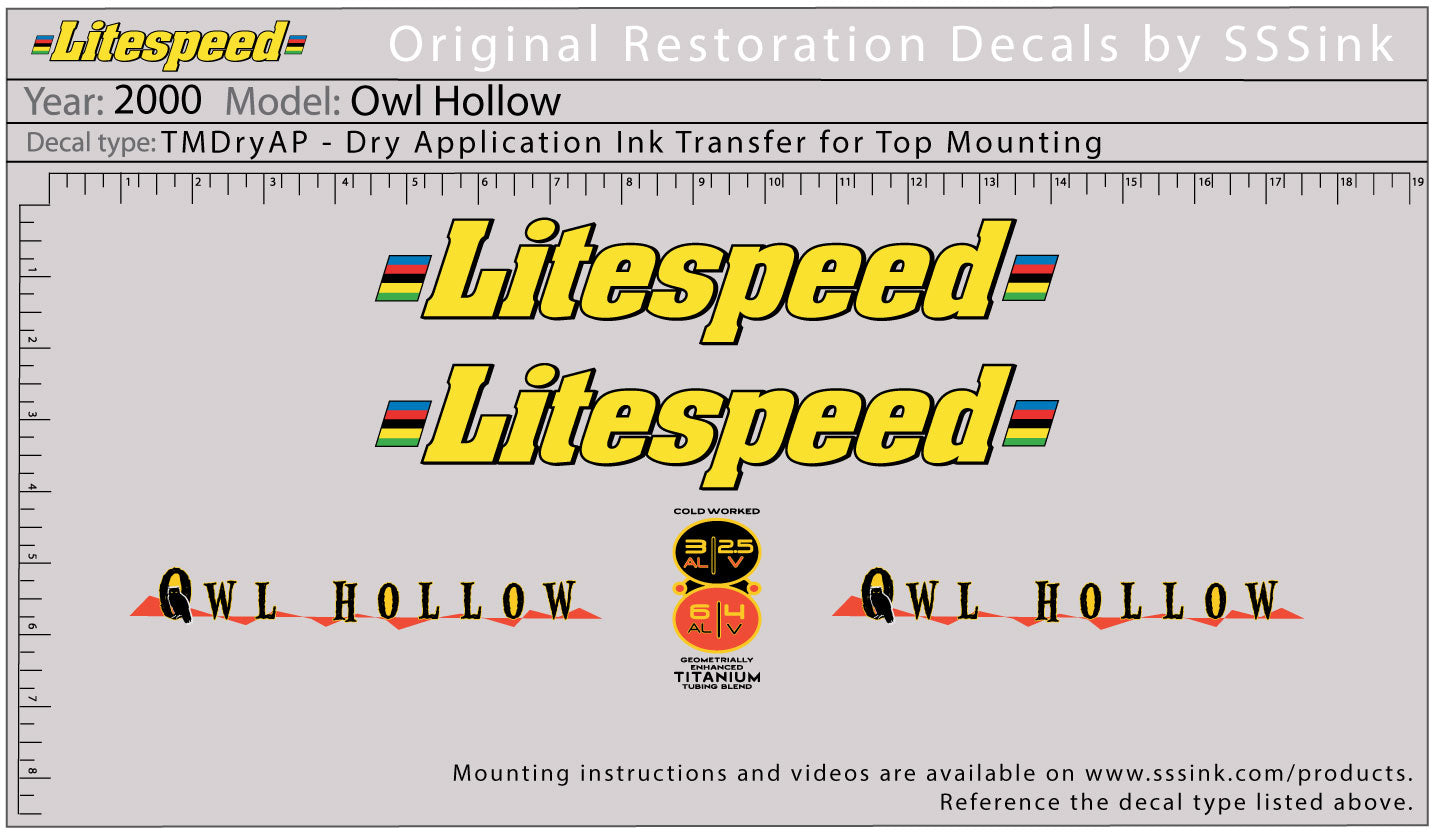 2000 Owl Hollow Decal Set