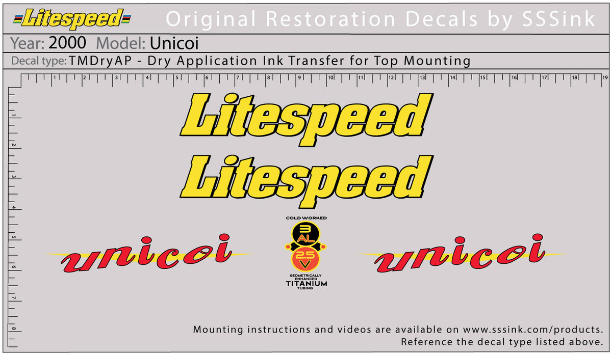 2000 Unicoi Decal Set