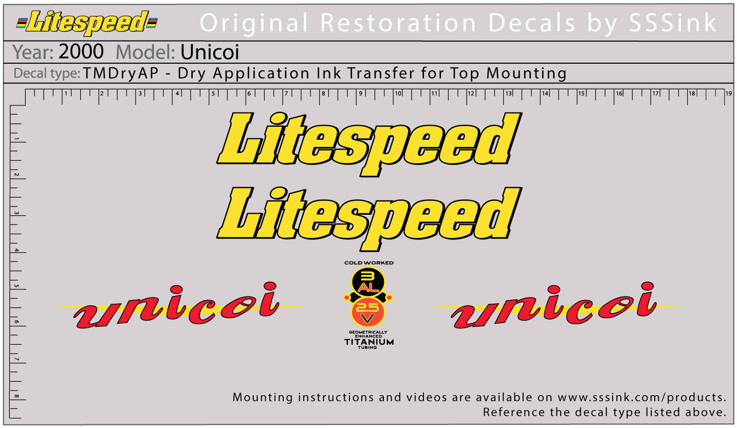 2000 Unicoi Decal Set