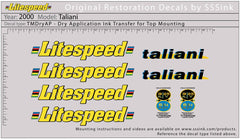 Titanium 2000 Taliani Decal Set - Litespeed Bicycles