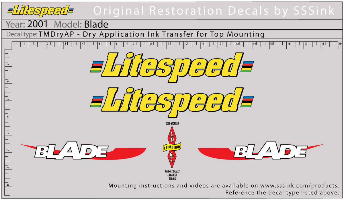 2001 Blade Decal Set