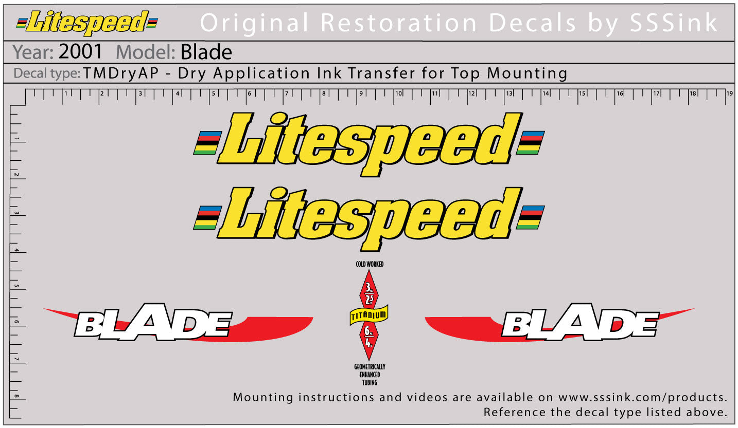 2001 Blade Decal Set
