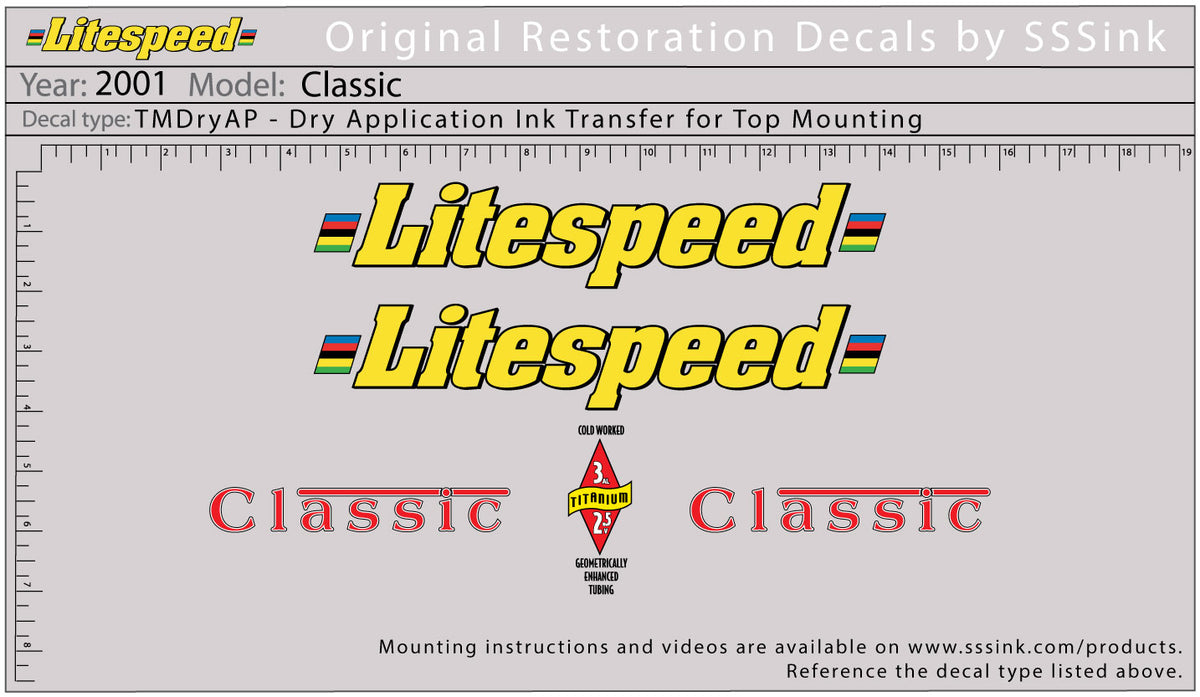 2001 Classic Decal Set