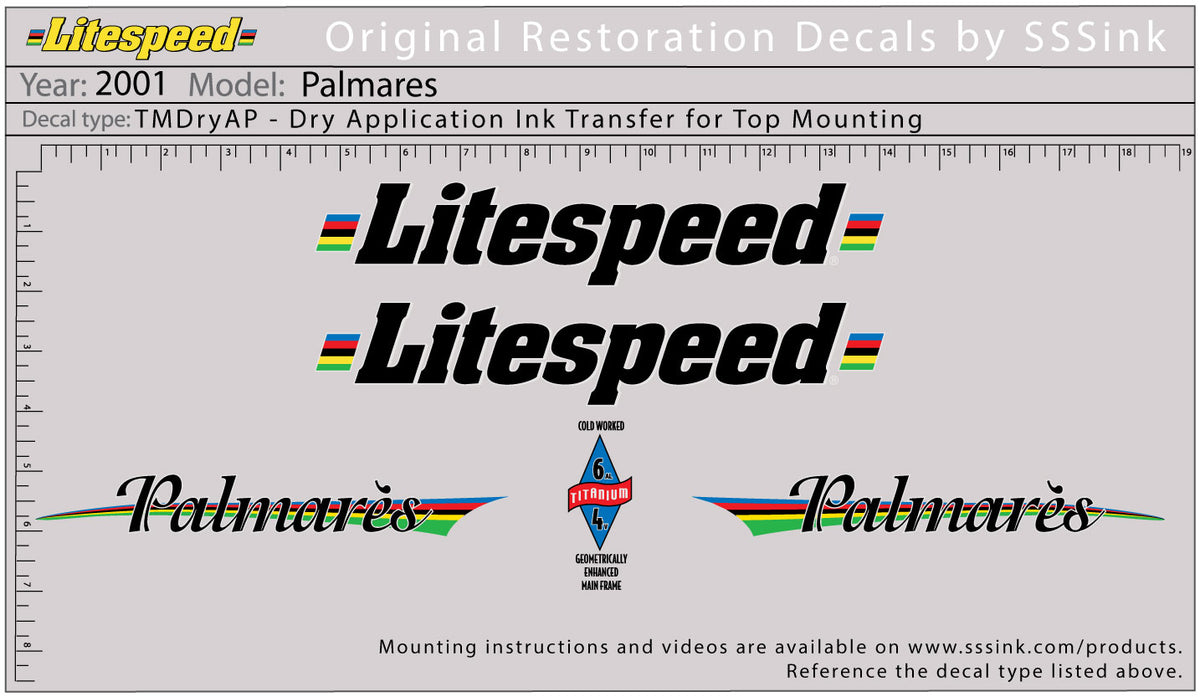 2001 Palmares Decal Set