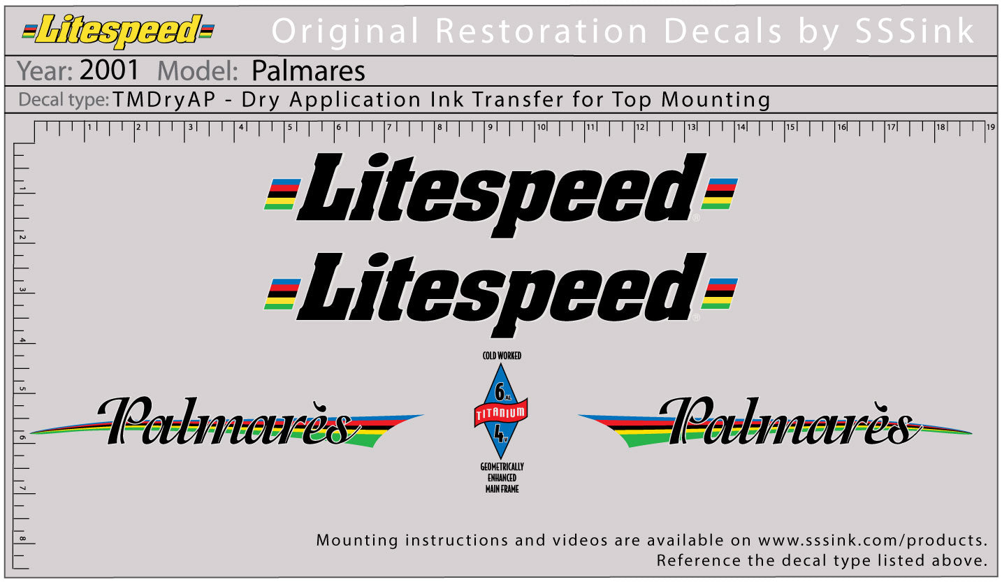 2001 Palmares Decal Set
