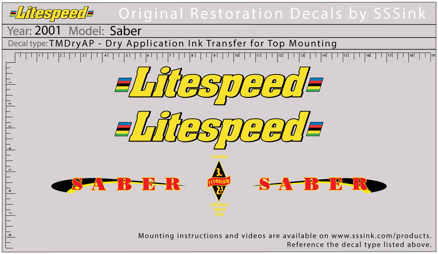 2001 Saber Decal Set