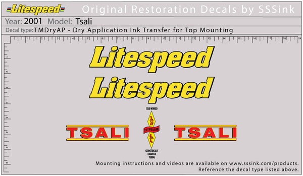 2001 Tsali Decal Set - Litespeed Bicycles