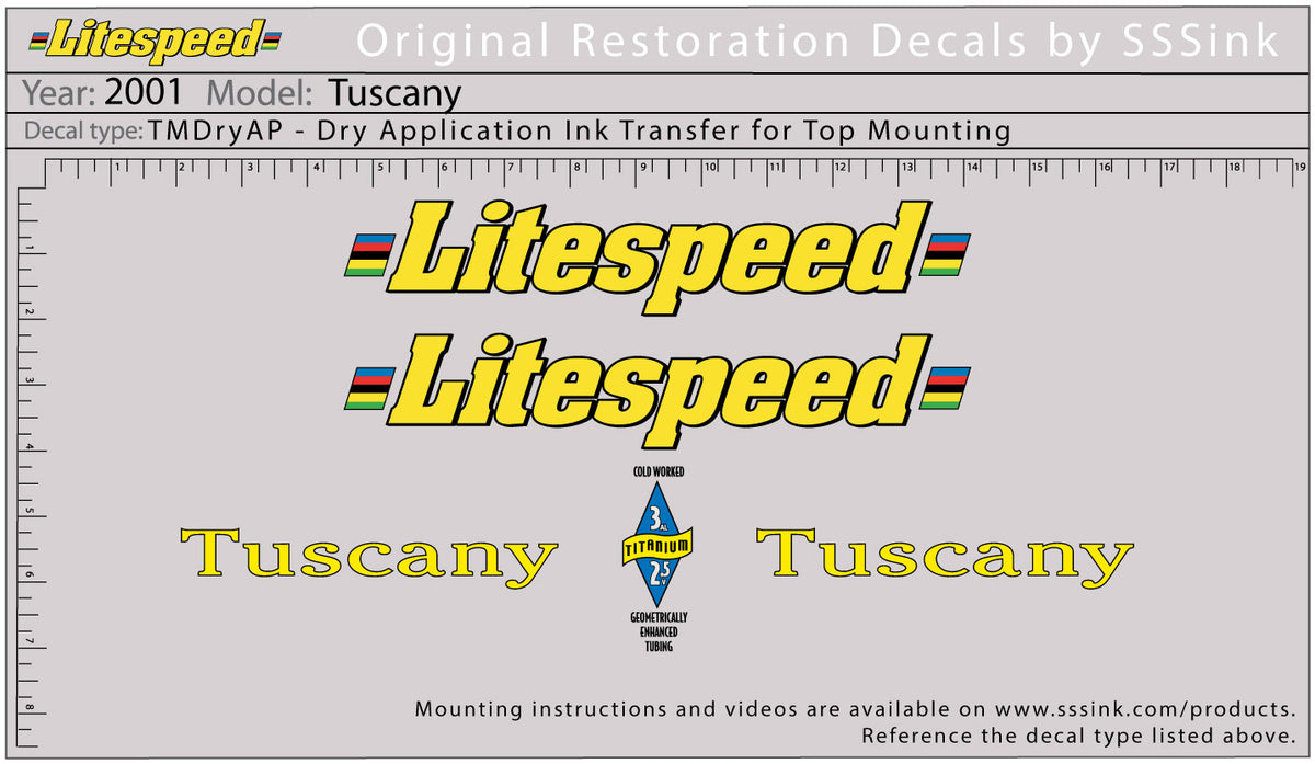 2001 Tuscany Decal Set