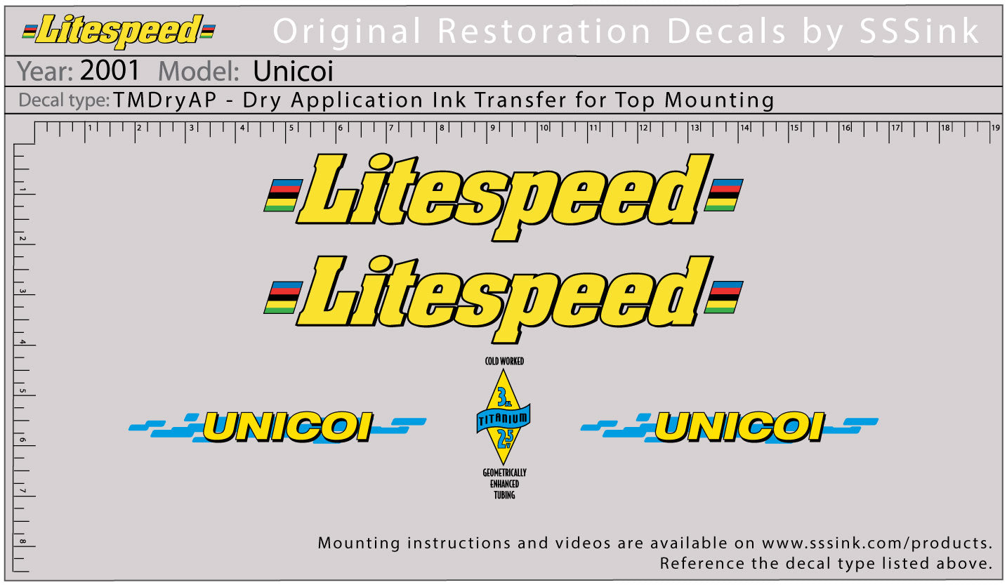 2001 Unicoi Decal Set