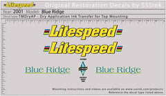 Titanium 2001 Blue Ridge Decal Set - Litespeed Bicycles