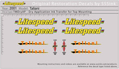 Titanium 2001 Taliani Decal Set - Litespeed Bicycles