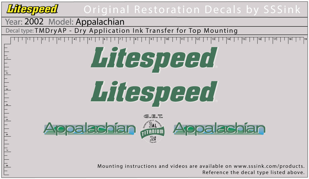 2002 Appalachian Decal Set