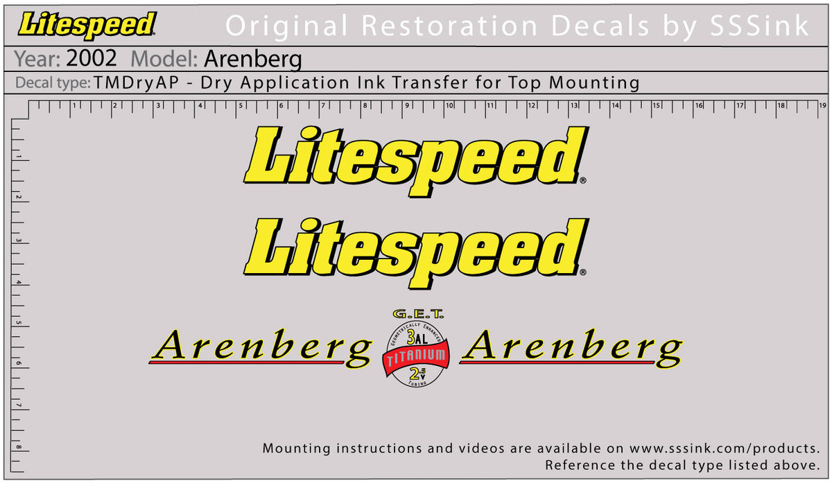 2002 Arenberg Decal Set