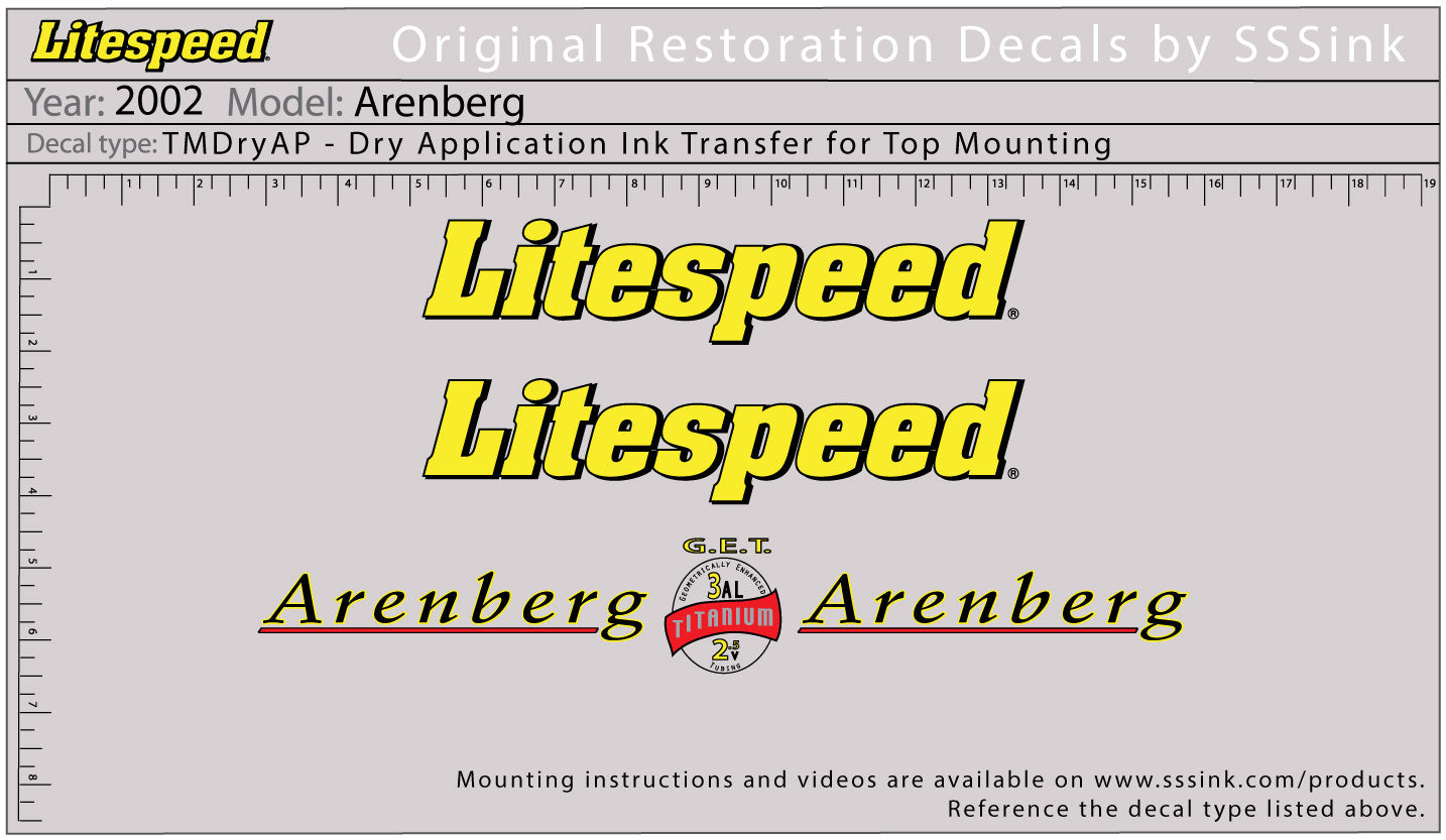 2002 Arenberg Decal Set