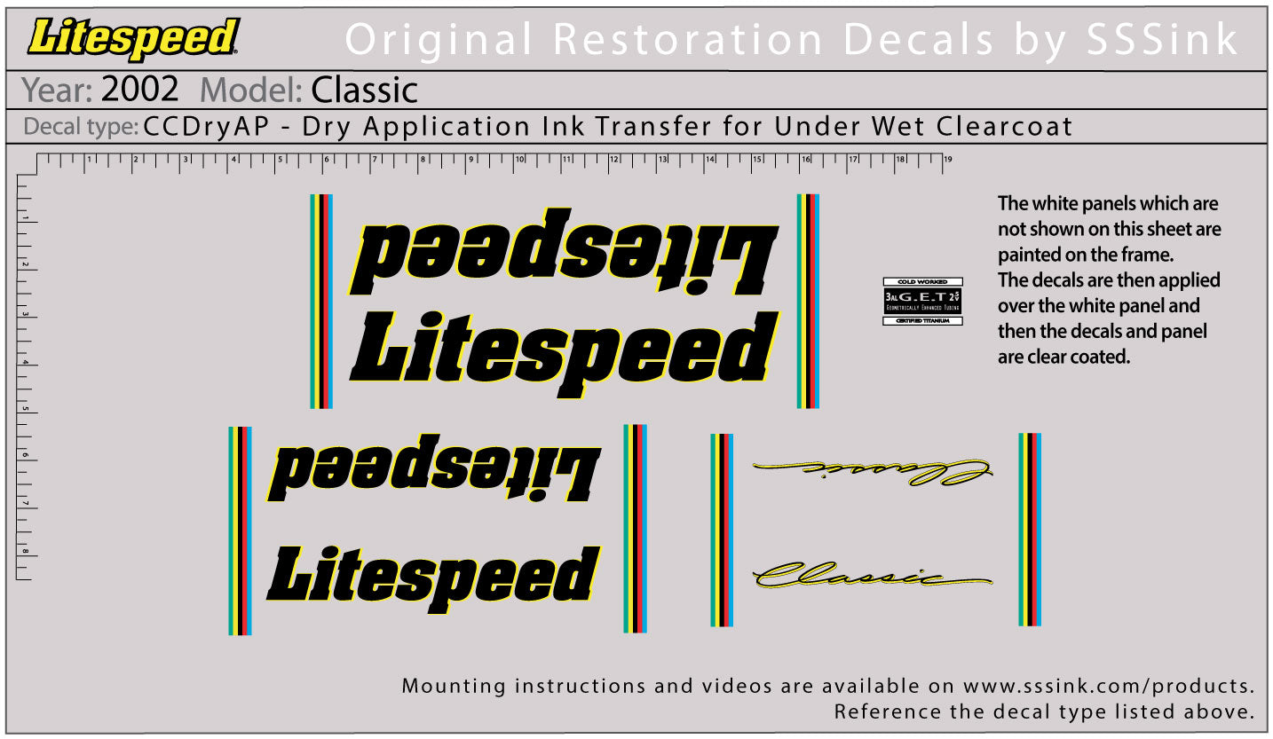 2002 Classic Decal Set