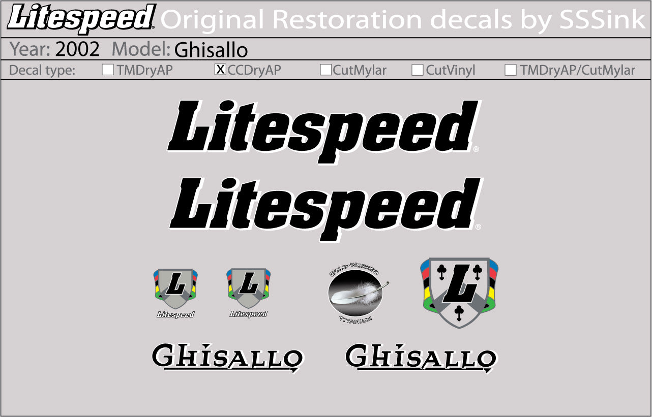 2002 Ghisallo Decal Set