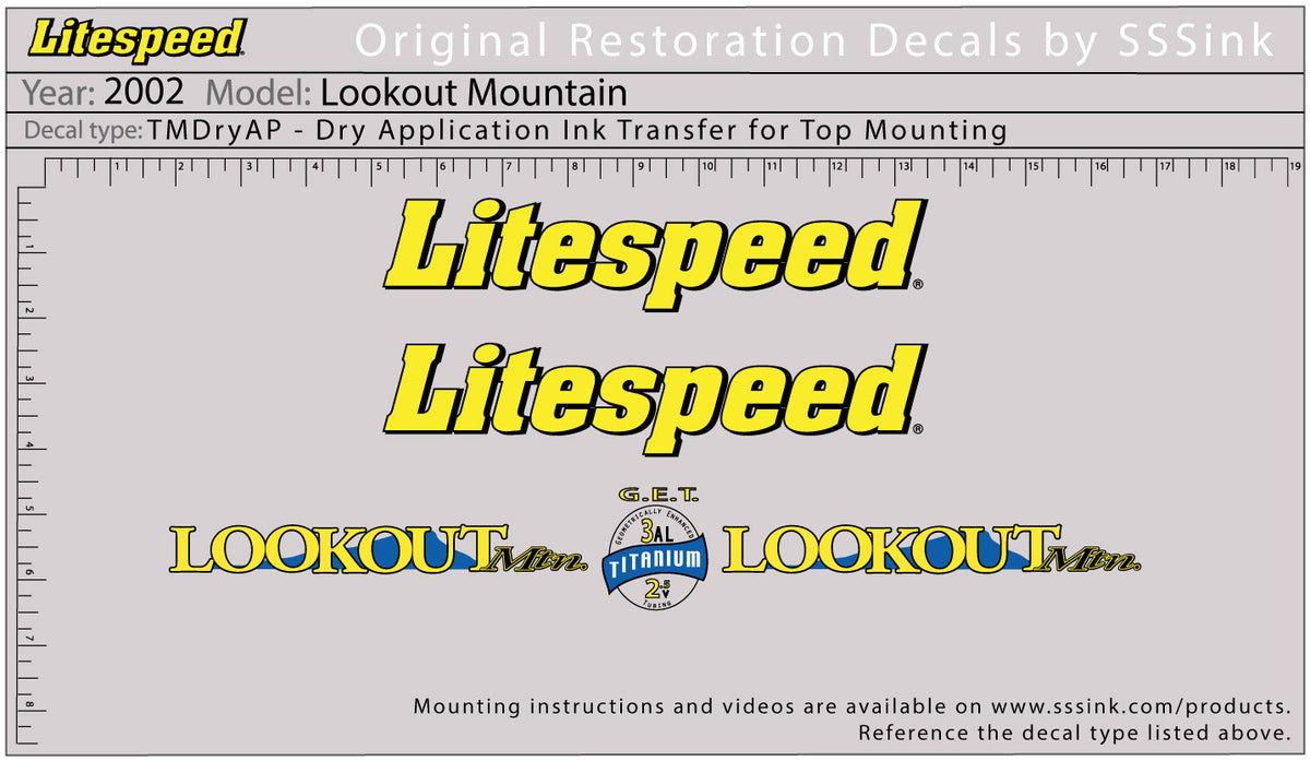 2002 Lookout Mountain Decal Set