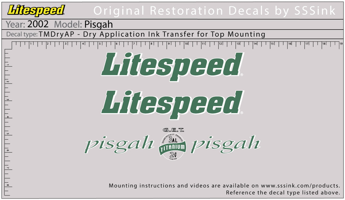 2002 Pisgah Decal Set