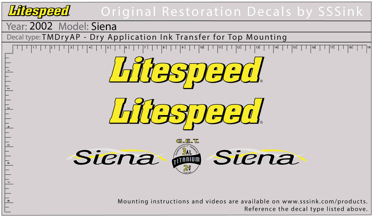 2002 Siena Decal Set