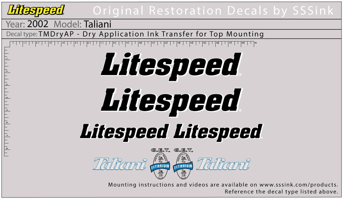 2002 Taliani Decal Set