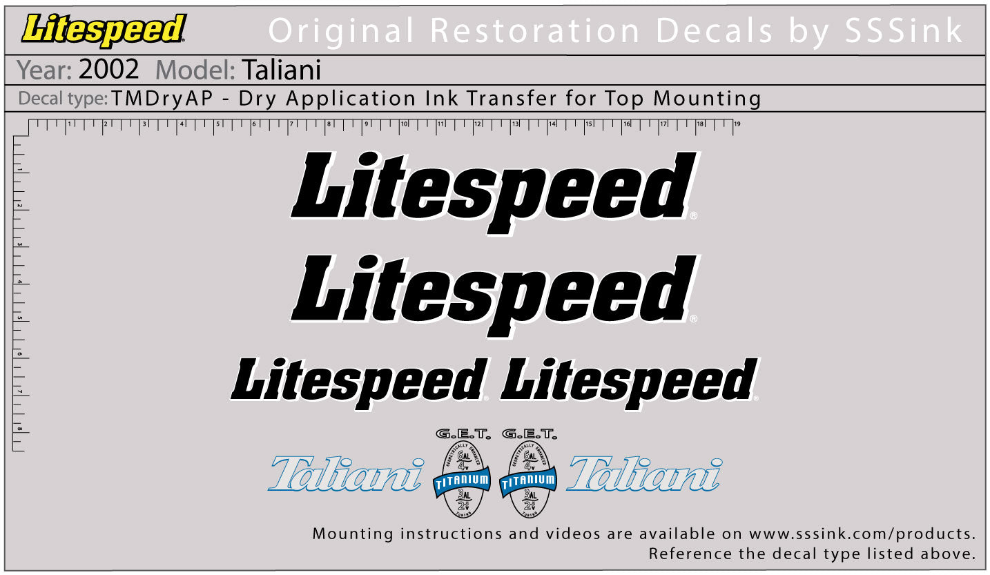2002 Taliani Decal Set