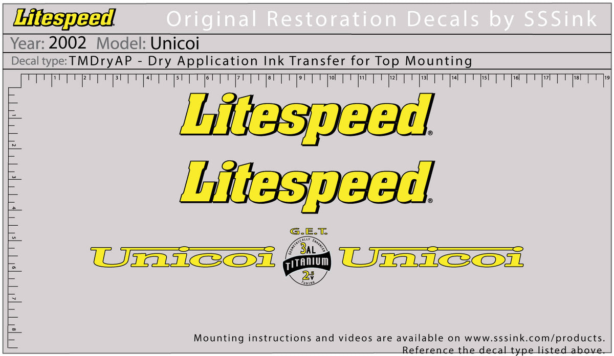 2002 Unicoi Decal Set