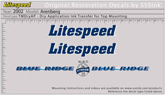 Titanium 2002 Blue Ridge Decal Set - Litespeed Bicycles