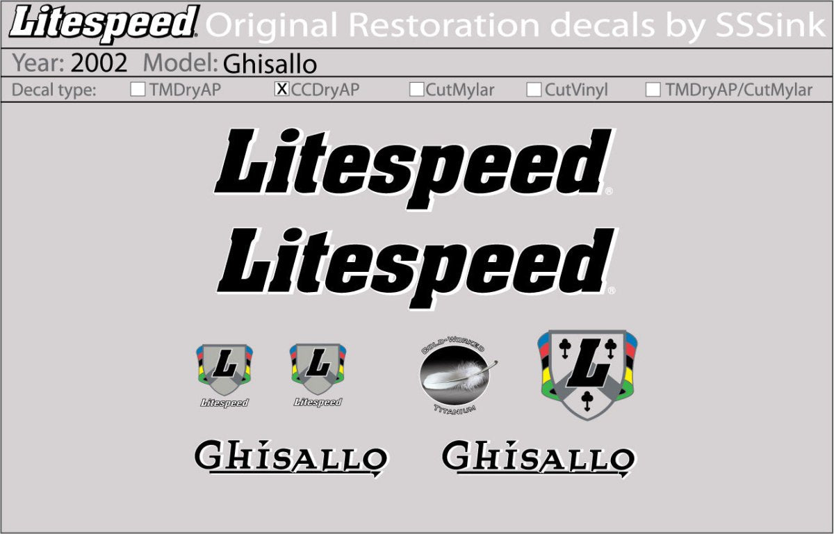 Titanium 2002 Ghisallo Decal Set - Litespeed Bicycles