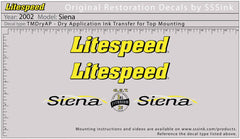 Titanium 2002 Siena Decal Set - Litespeed Bicycles