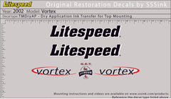 Titanium 2002 Vortex Decal Set - Litespeed Bicycles