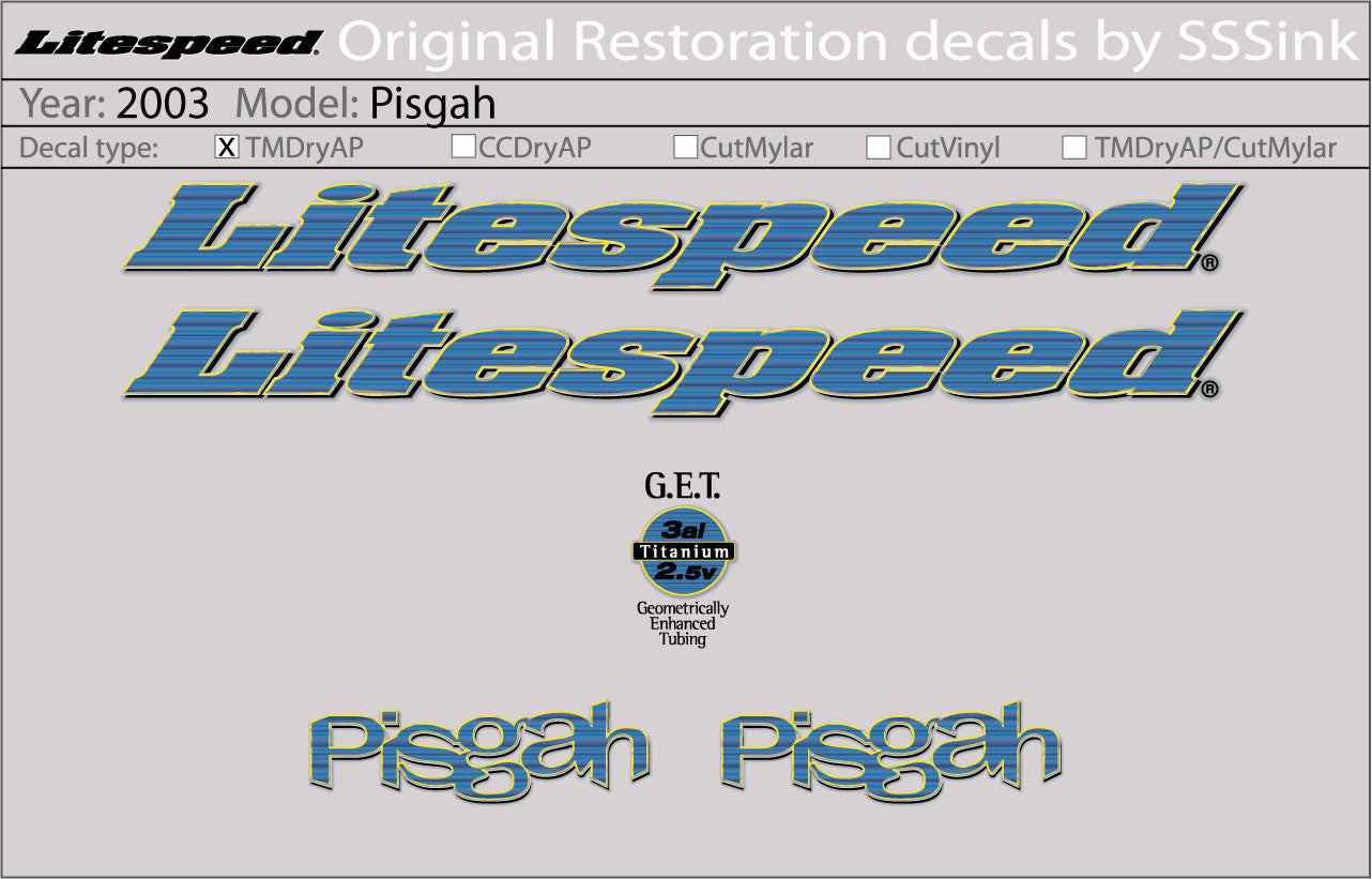 2003 Pisgah Decal Set